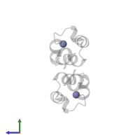 ZINC ION in PDB entry 1wjb, assembly 1, side view.