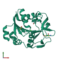 PDB entry 1wl8 coloured by chain, front view.