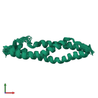 PDB entry 1wlx coloured by chain, ensemble of 20 models, front view.