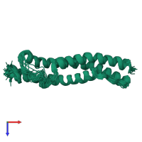 PDB entry 1wlx coloured by chain, ensemble of 20 models, top view.