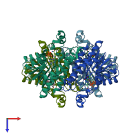 PDB entry 1wnt coloured by chain, top view.