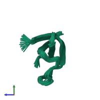 PDB entry 1wqk coloured by chain, ensemble of 25 models, side view.