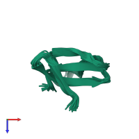 PDB entry 1wqk coloured by chain, ensemble of 25 models, top view.