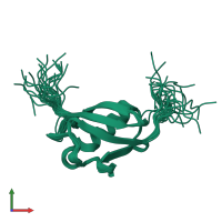 PDB entry 1wxv coloured by chain, ensemble of 20 models, front view.