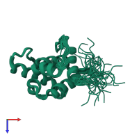 PDB entry 1wyr coloured by chain, ensemble of 20 models, top view.