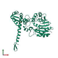 PDB entry 1x19 coloured by chain, front view.