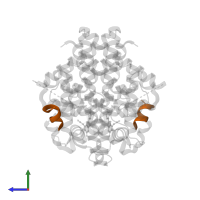 STEROID RECEPTOR COACTIVATOR-1 in PDB entry 1x78, assembly 1, side view.