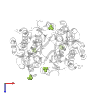 SULFATE ION in PDB entry 1x9h, assembly 1, top view.