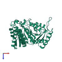 PDB entry 1xad coloured by chain, top view.