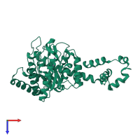 PDB entry 1xig coloured by chain, top view.