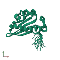 PDB entry 1xn6 coloured by chain, ensemble of 20 models, front view.