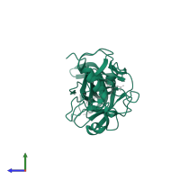 Histone-lysine N-methyltransferase SETD7 in PDB entry 1xqh, assembly 1, side view.