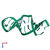 PDB entry 1xsu coloured by chain, top view.