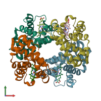 PDB entry 1y09 coloured by chain, front view.