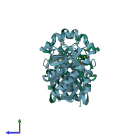 PDB entry 1y6r coloured by chain, side view.