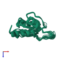 PDB entry 1y9j coloured by chain, ensemble of 20 models, top view.