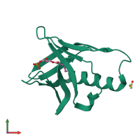 Monomeric assembly 1 of PDB entry 1y9t coloured by chemically distinct molecules, front view.