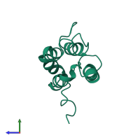 Protein mistic in PDB entry 1ygm, assembly 1, side view.