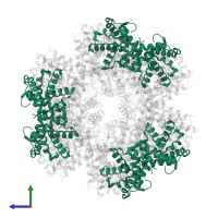 Globin family profile domain-containing protein in PDB entry 1yhu, assembly 1, side view.