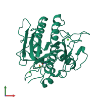 PDB entry 1yja coloured by chain, front view.