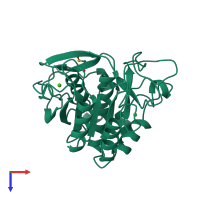 PDB entry 1yjc coloured by chain, top view.