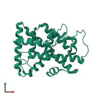 PDB entry 1yje coloured by chain, front view.