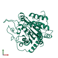 PDB entry 1yme coloured by chain, front view.