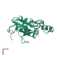 PDB entry 1yml coloured by chain, top view.