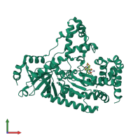 PDB entry 1yqy coloured by chain, front view.
