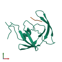 PDB entry 1yti coloured by chain, front view.