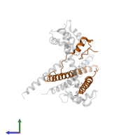 Troponin I, fast skeletal muscle in PDB entry 1ytz, assembly 1, side view.