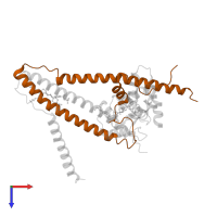 Troponin I, fast skeletal muscle in PDB entry 1ytz, assembly 1, top view.