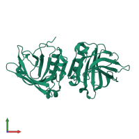 Lipocalin/cytosolic fatty-acid binding domain-containing protein in PDB entry 1yup, assembly 1, front view.