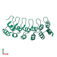 Monomeric assembly 1 of PDB entry 1yyh coloured by chemically distinct molecules, front view.