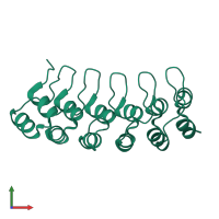 Monomeric assembly 2 of PDB entry 1yyh coloured by chemically distinct molecules, front view.