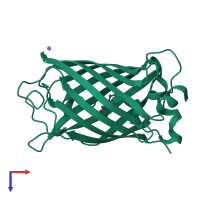 PDB entry 1z1q coloured by chain, top view.