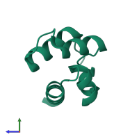 PDB entry 1z1v coloured by chain, side view.