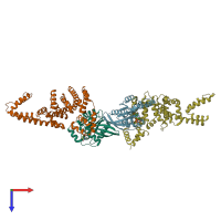 PDB entry 1z2c coloured by chain, top view.