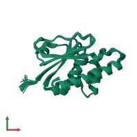 PDB entry 1z2e coloured by chain, ensemble of 20 models, front view.