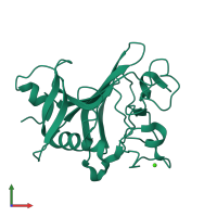 Monomeric assembly 1 of PDB entry 1z3s coloured by chemically distinct molecules, front view.