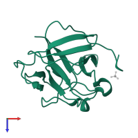 Fibroblast growth factor 1 in PDB entry 1z4s, assembly 2, top view.