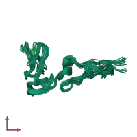 PDB entry 1z6c coloured by chain, ensemble of 20 models, front view.