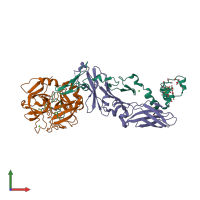 PDB entry 1z6j coloured by chain, front view.