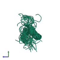 PDB entry 1z6v coloured by chain, ensemble of 20 models, side view.