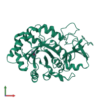 PDB entry 1zbv coloured by chain, front view.