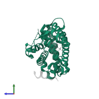 Steroidogenic factor 1 in PDB entry 1zdt, assembly 1, side view.