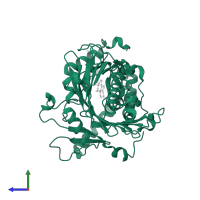 Oxysterol-binding protein homolog 4 in PDB entry 1zhz, assembly 1, side view.