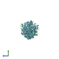 PDB entry 1zja coloured by chain, side view.