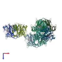PDB entry 1zmd coloured by chain, top view.
