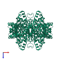 Halohydrin dehalogenase in PDB entry 1zmt, assembly 1, top view.